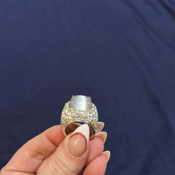 Park Lane Moonstone and CZ cocktail ring - Picture 5 of 5